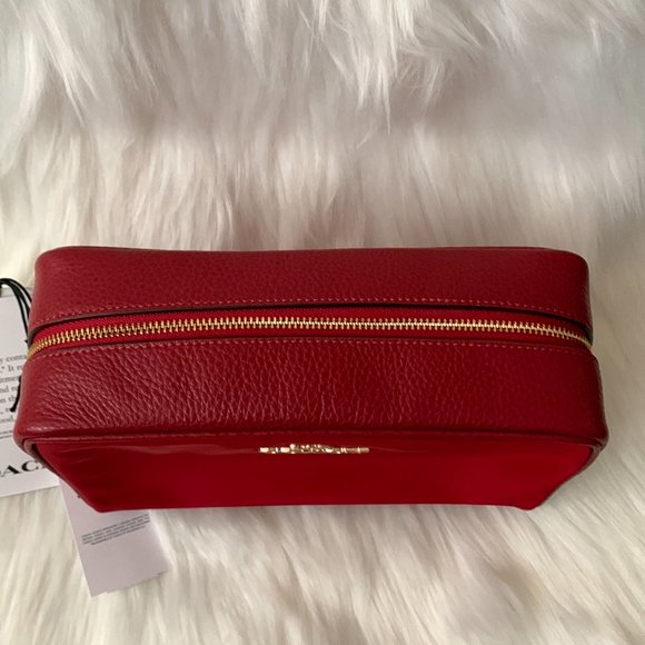 COACH Ellis Nylon Cosmetic Case in Red CLASSY! - Picture 3 of 6